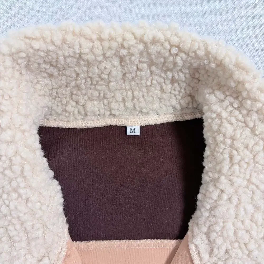 Carhartt Sherpa Collar Faux Suede Full Zip Jacket Brown Tan Size M